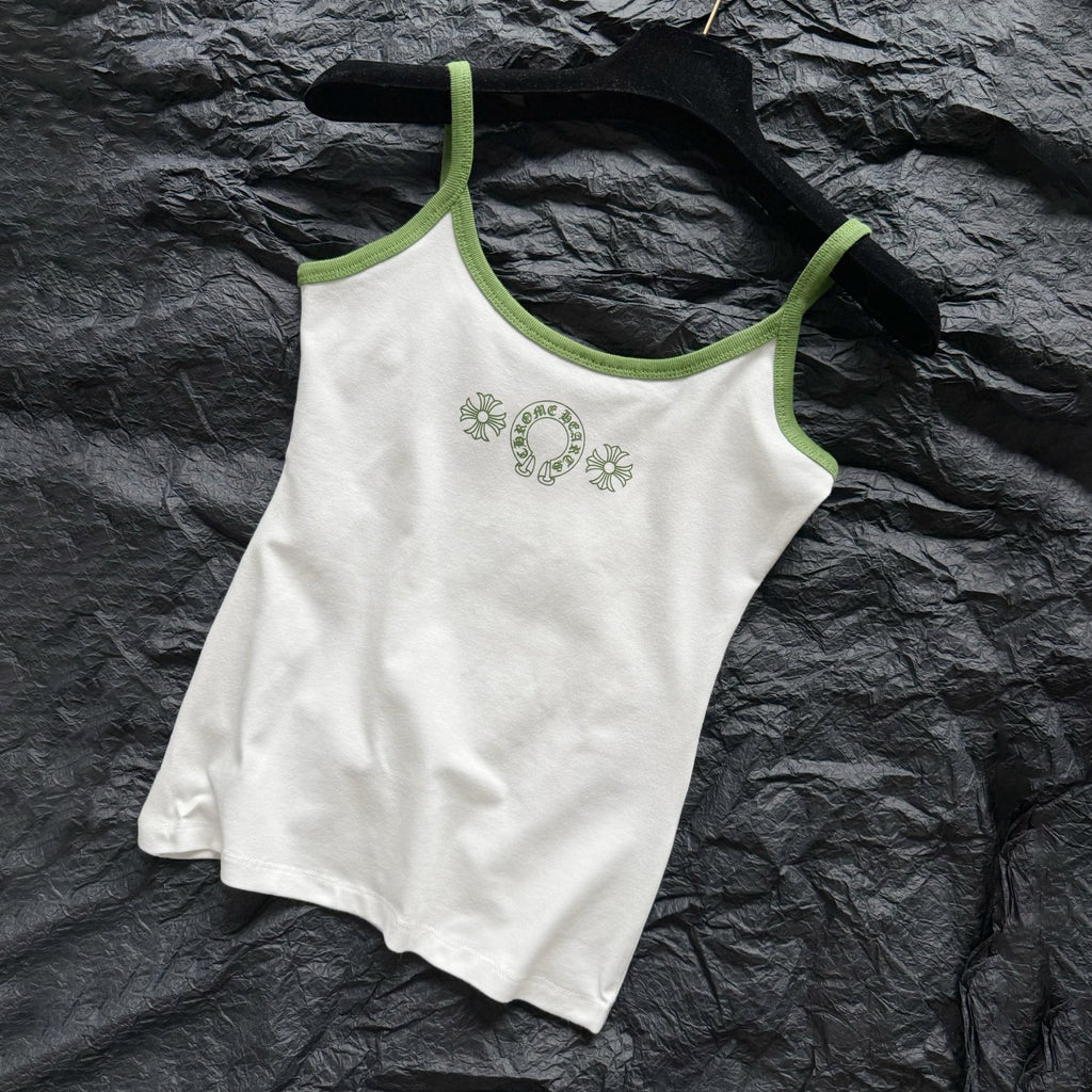 Women's Summer Fashion Casual Solid Color Logo Pattern Printed Pullover Tank Top Vest #78336