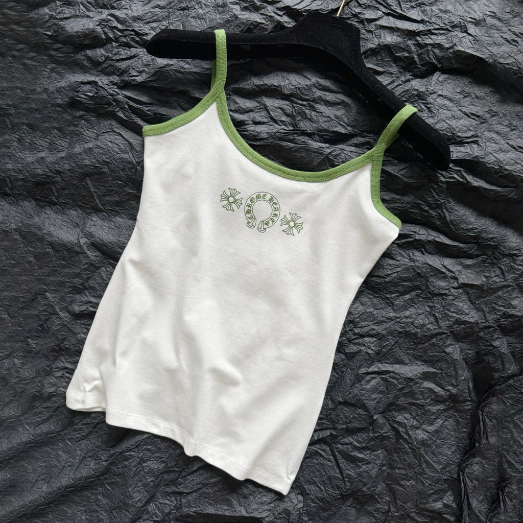 Women's Summer Fashion Casual Solid Color Logo Pattern Printed Pullover Tank Top Vest #78336