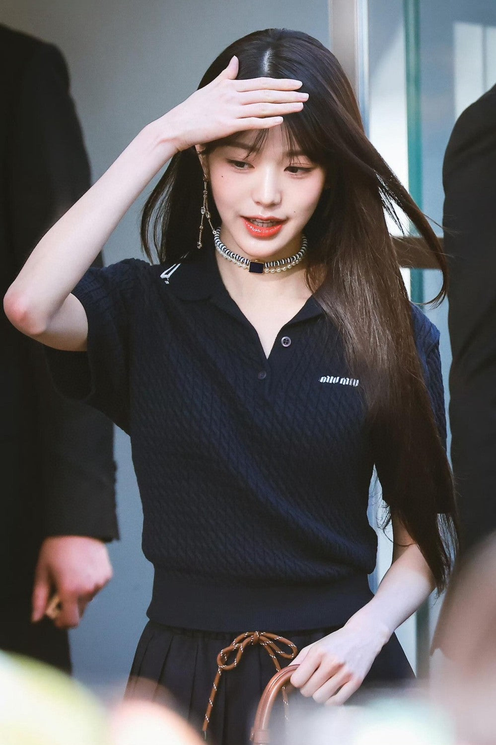 Women's Summer Dark Blue Letter Logo Embroidery Cotton Straight Short Sleeve Polo Shirt T-Shirt #72548