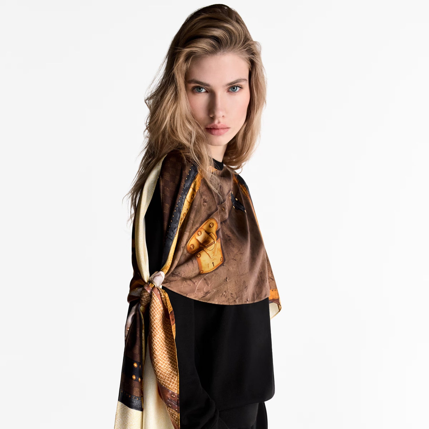 Women's Spring And Autumn Crew Neck Irregular Wool Silk Neck Scarf Knit Trunk Insert Pullover Sweatshirt #76325