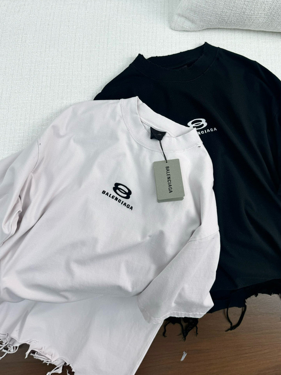 Men's and Women's Summer Embroidered Logo Printed Torn Hem Short Sleeve Unity Sports Icon Cropped T-Shirt Large #98146