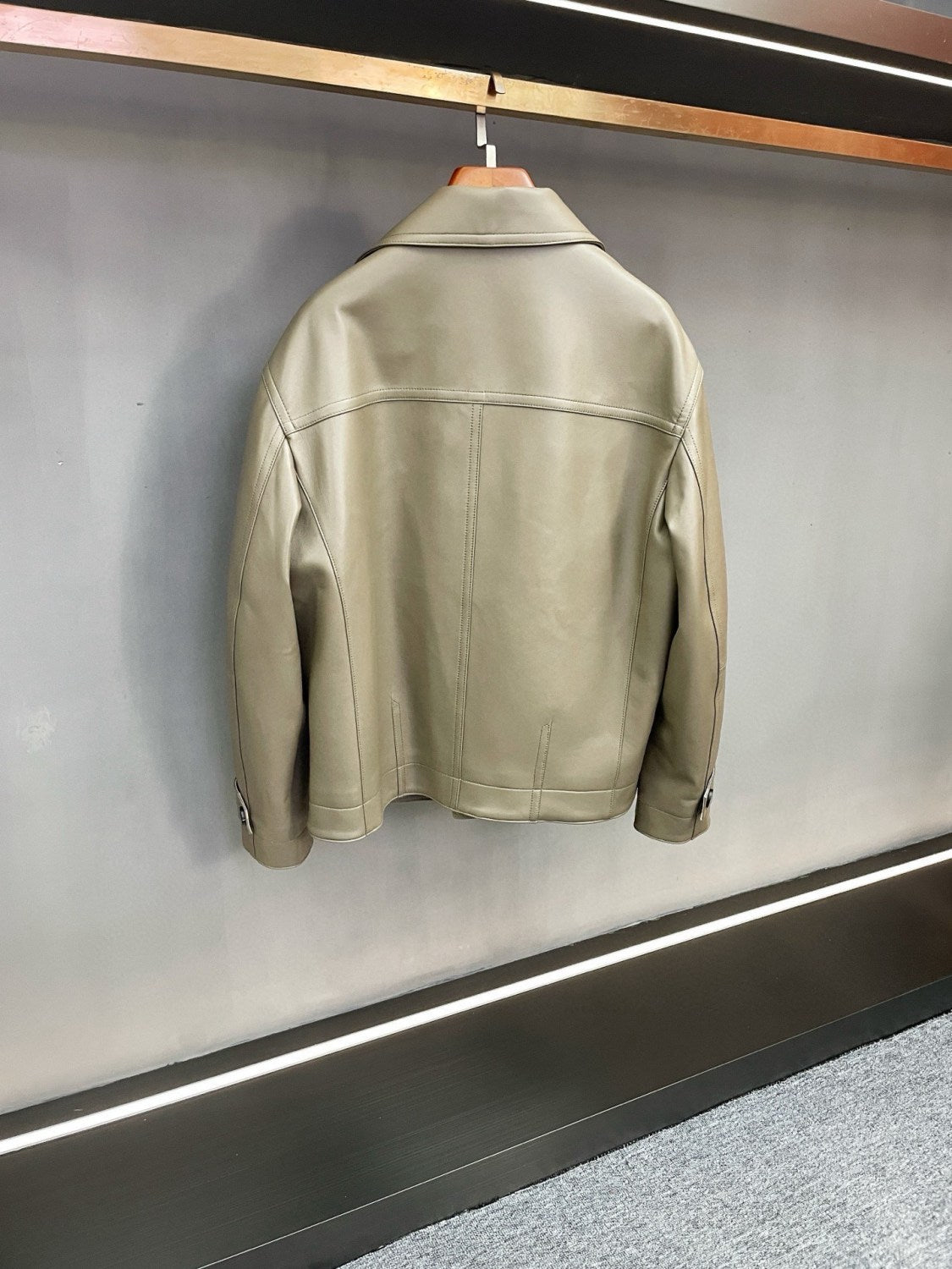 Men's 2025FW New Zealand Sheepskin Leather Jacket Double-breasted Bomber Jacket #194116