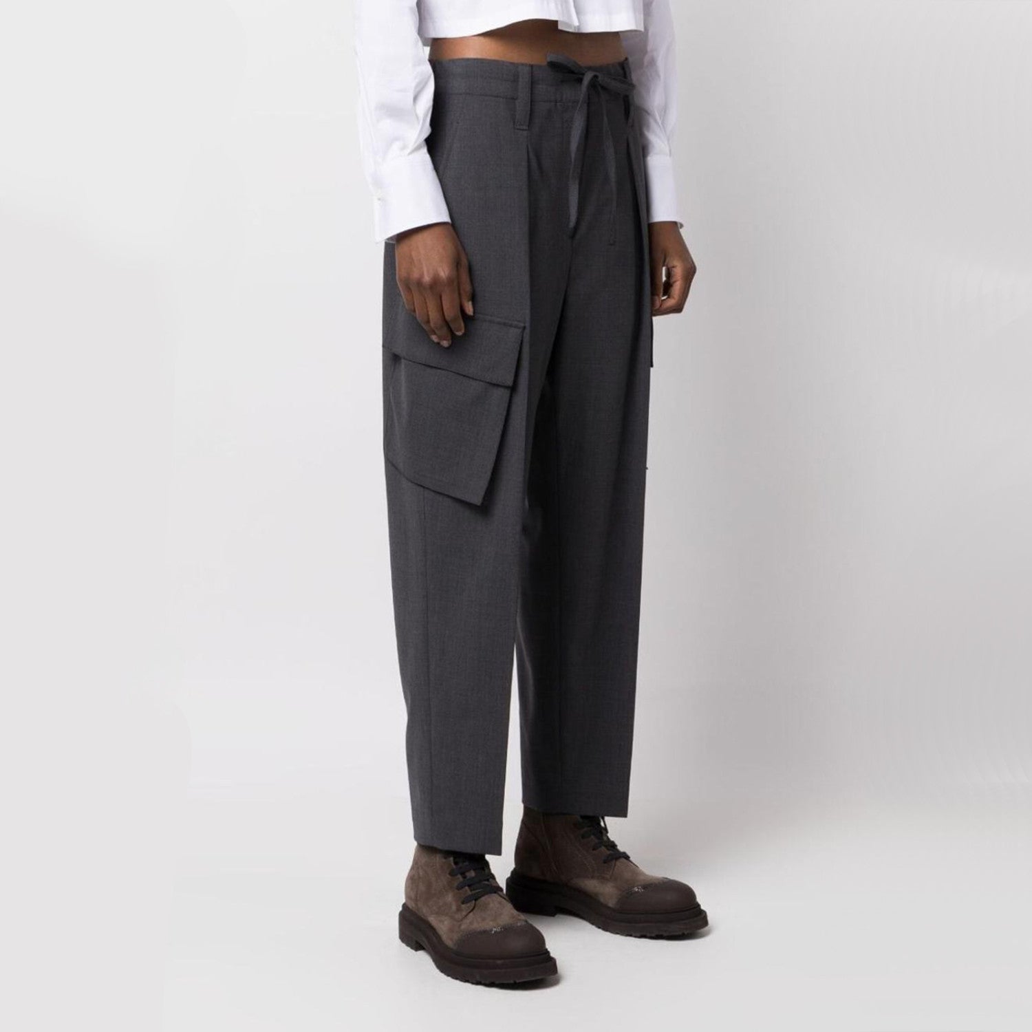 Men's Women's Spring And Summer Temperament Gray Workwear Straight Leg Casual Pants Trousers Ngvp #7836