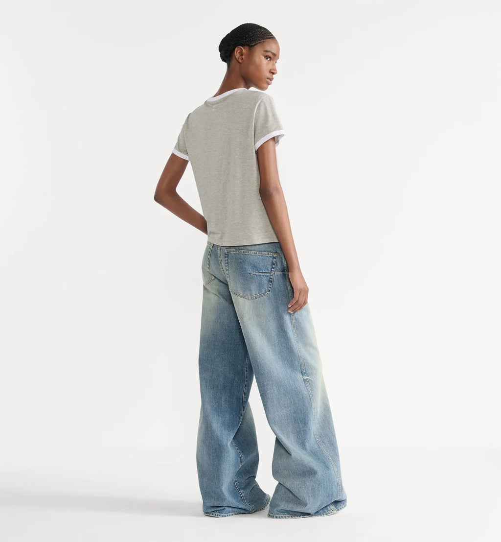 2026 Women's Early Spring Knit Fabric Grey Size 8 Loose Casual T-Shirt #83139A