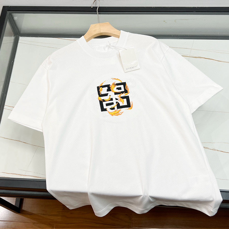 Men's Spring/Summer Cotton 4G Dragon Printed Short Sleeve Black Slim Fit Straight T-shirt #98322