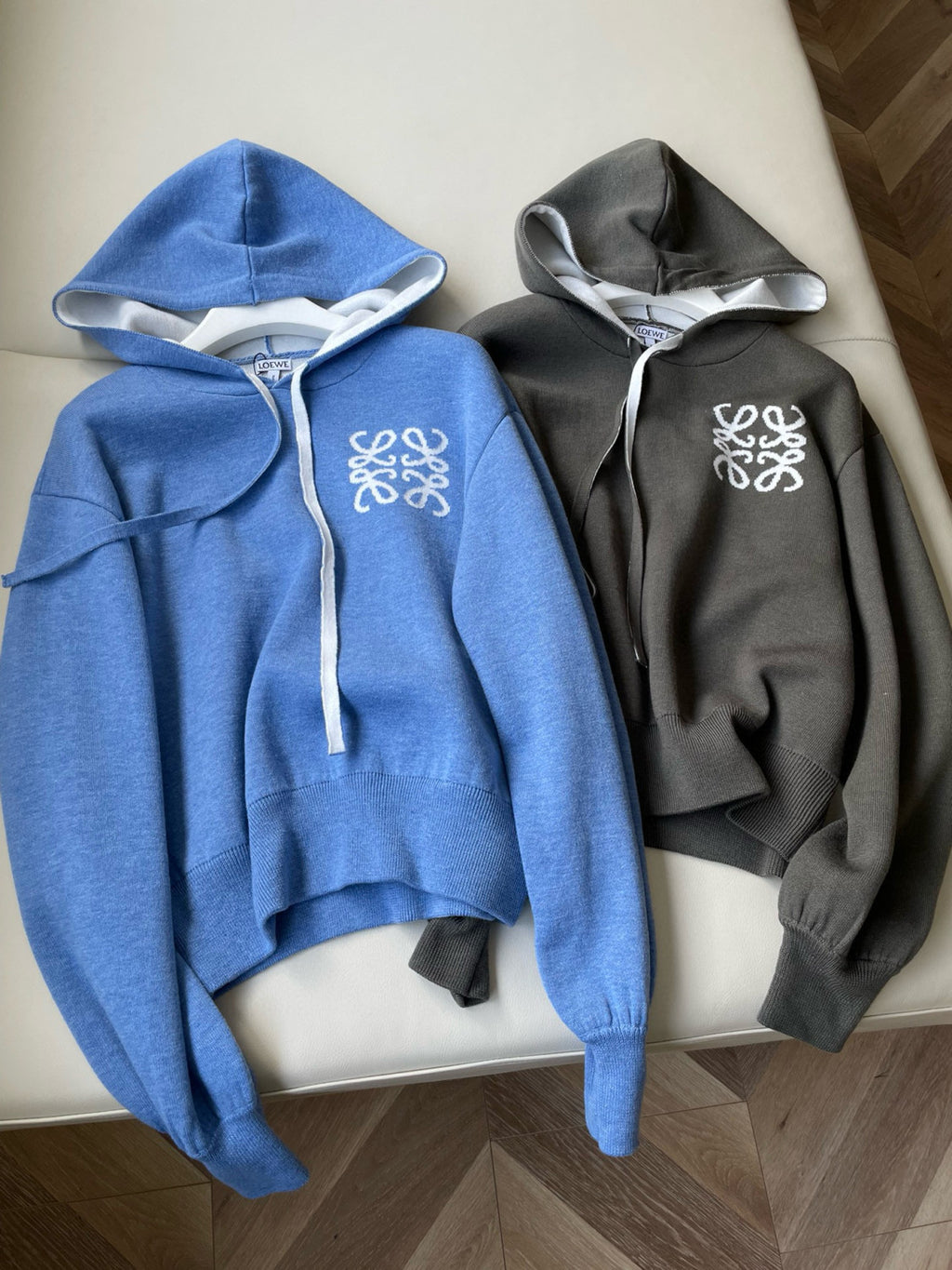 Men's And Women's Spring and Autumn Solid Color Cashmere Long Sleeve Hooded Sweatshirt Pullover #98148