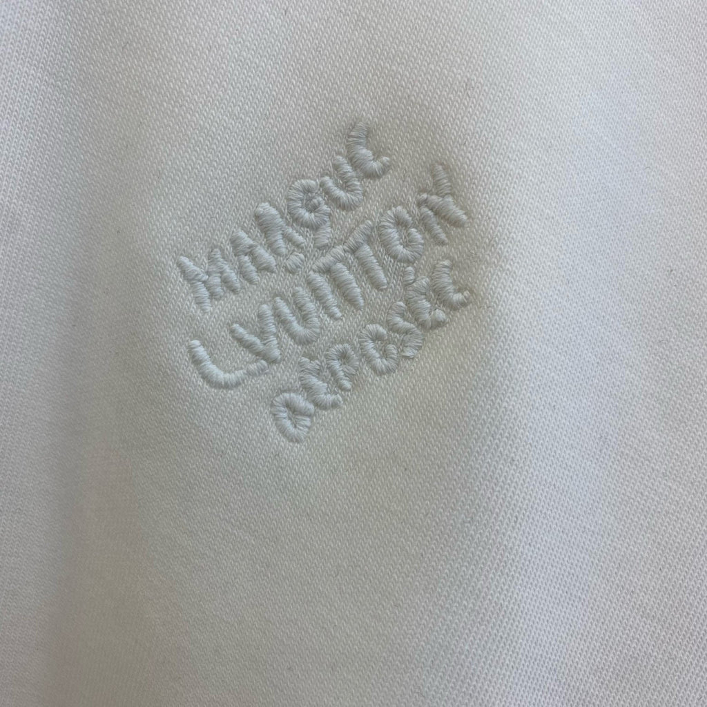 Men's Spring and Autumn White Logo Letter Embroidery Long Sleeve Hooded Sweatshirt Pullover #98778