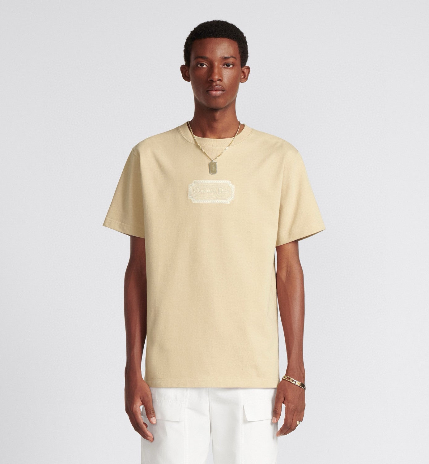 CD Men's Summer Embroidered Logo Solid Colour Round Neck Cotton Short Sleeve T-Shirt #97793