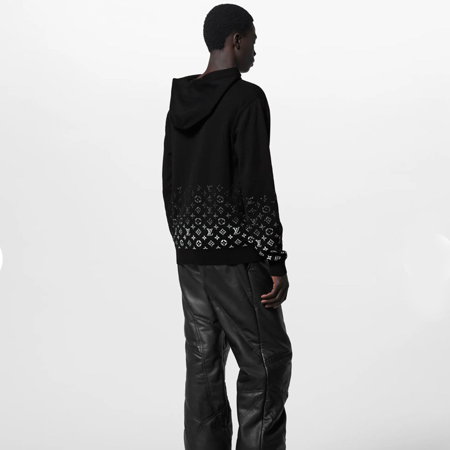 Men's Spring And Autumn Gradient Logo Jacquard Knitted Hoodie Fashion Casual Style Top #99818