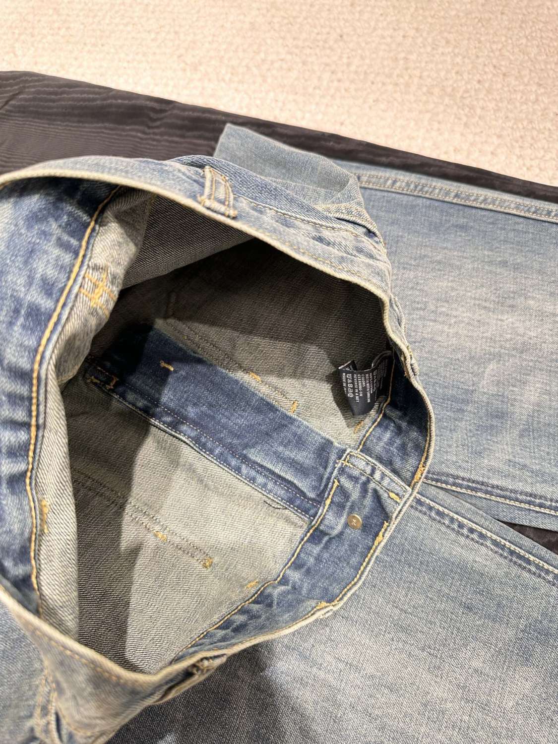 Women's Spring & Autumn Solid Color Loose & Skinny Straight Leg High Waist Jeans Pants #73956