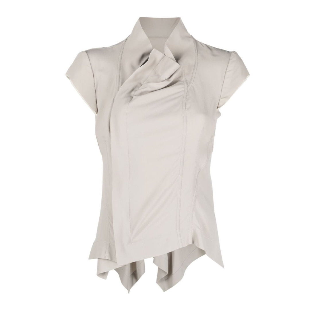 Women's Summer Solid Color Standing Neck Fashion Irregular Sleeveless T-Shirt #71431