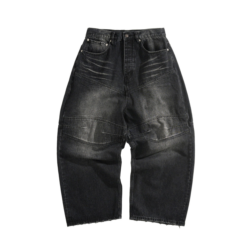 BLCG 2025ss Men's Loose Fit Waxed Denim Jeans Long Pants Trousers #82551A