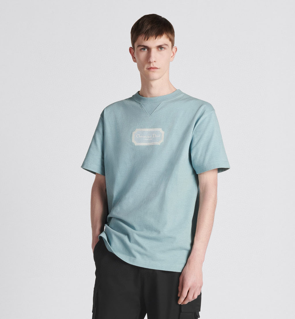 CD Men's Summer Embroidered Logo Solid Colour Round Neck Cotton Short Sleeve T-Shirt #97793