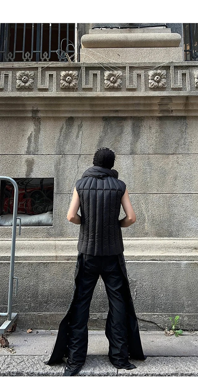 Men's And Women's Fall And Winter Quilted Design Down Jacket Bib Undershirt Jacket Zipper Black Trend Vest Jacket Ngvp #2612