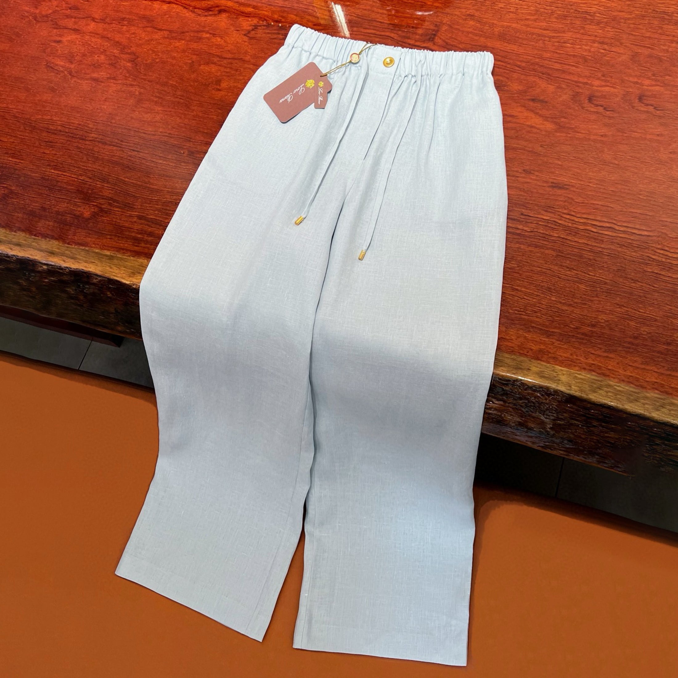 Women's Spring And Summer Straight Linen Pants Fashion Casual Straight Wide Leg Comfortable Drawstring Trousers Ngvp #1613