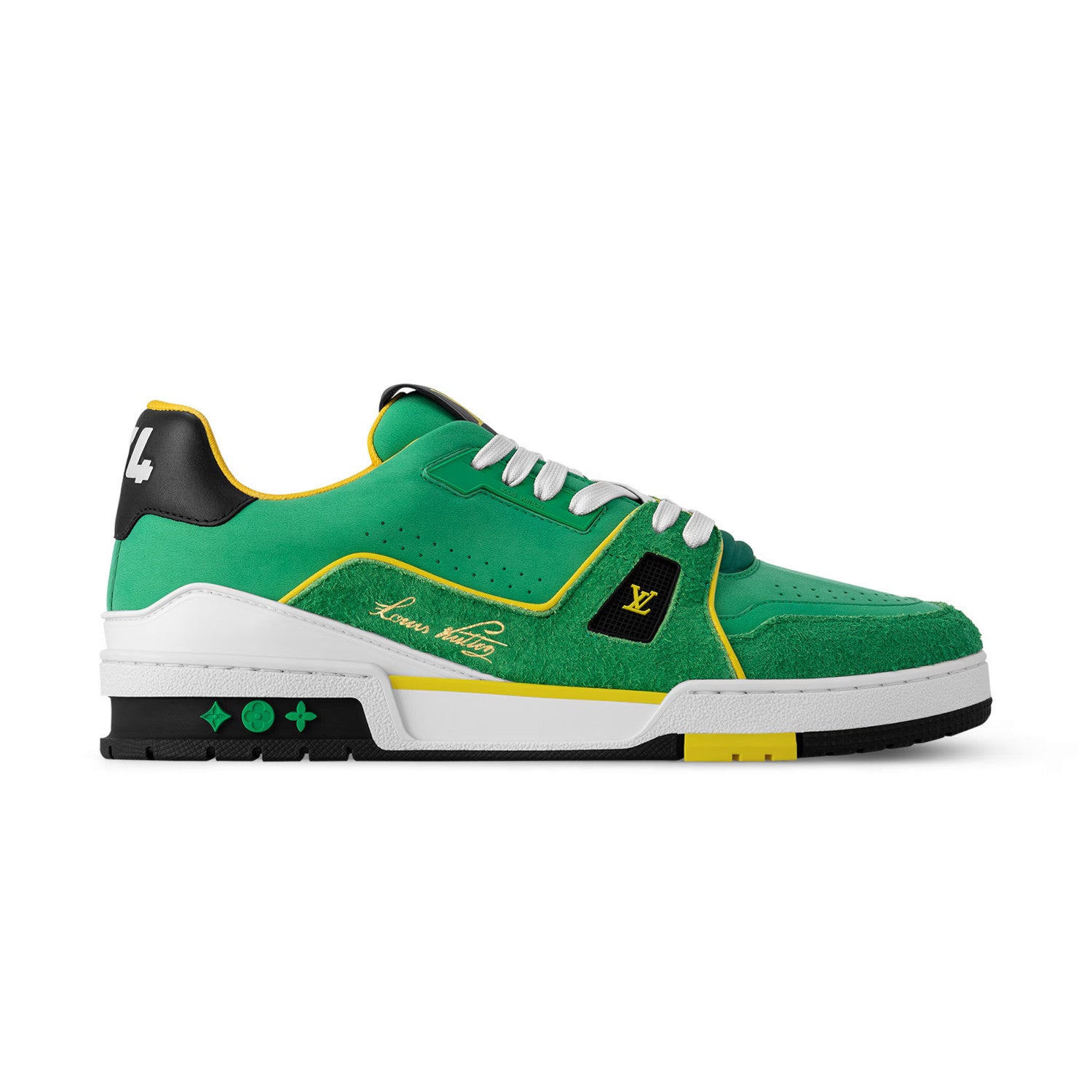 LV Trainer Men's And Women's Solid Color Cowhide Leather Round Toe Low Top Lace-up Sneakers Shoes #77891