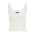 Lace White Knitted Vest Women's Spring And Summer Fashion Elegant Slim Patch Logo Undershirt T-shirt Tops  #81438
