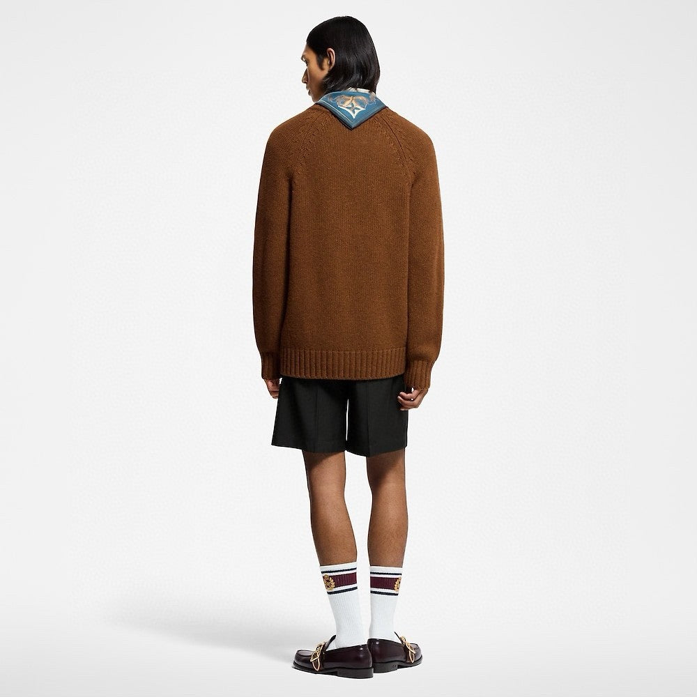 Men's And Women's Spring And Fall Solid Color V-neck Cashmere Blend Single Breasted Long Sleeved Knit Cardigan Jacket #74711