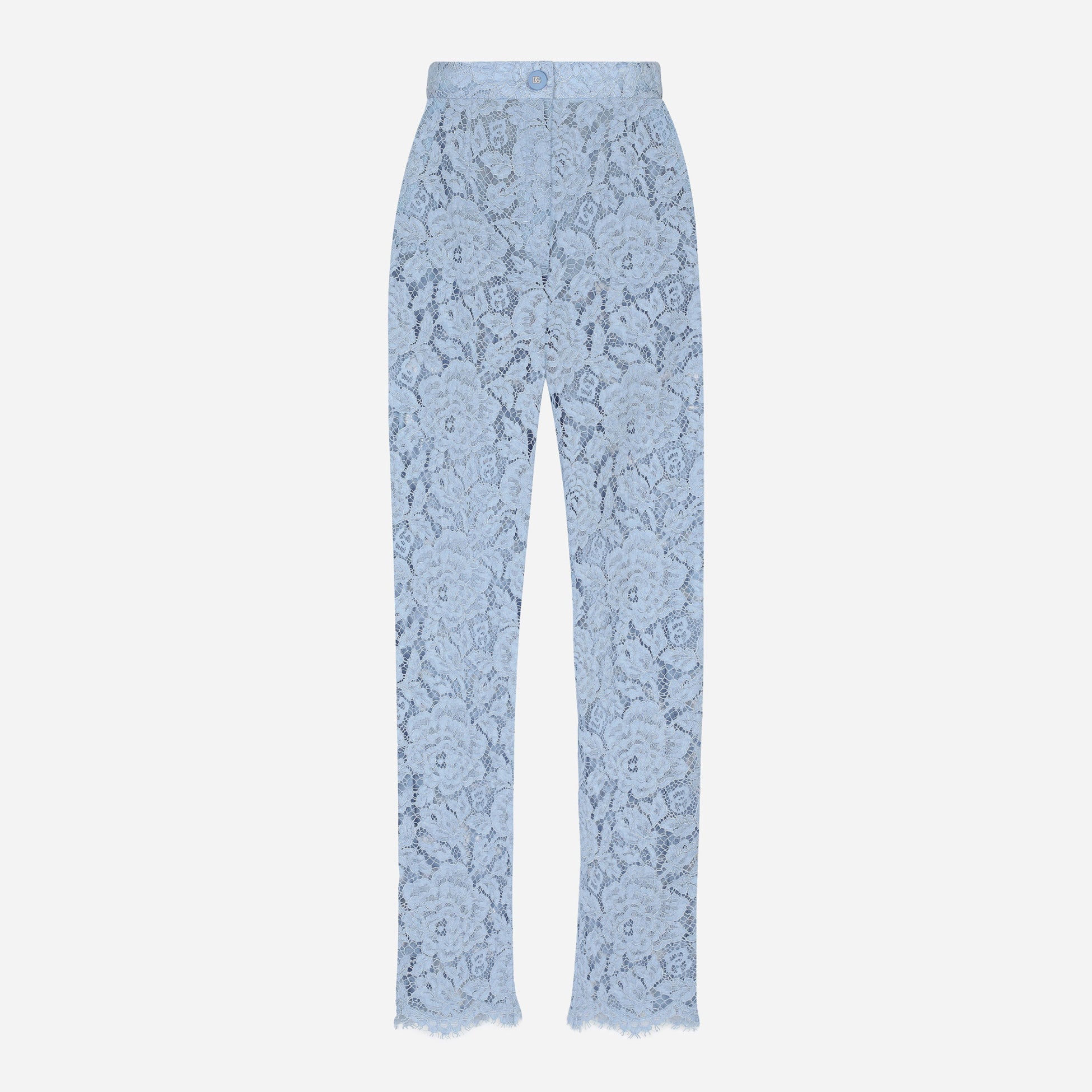 Women's Summer Blue Lace Hollow Out Breathable Pants #73564