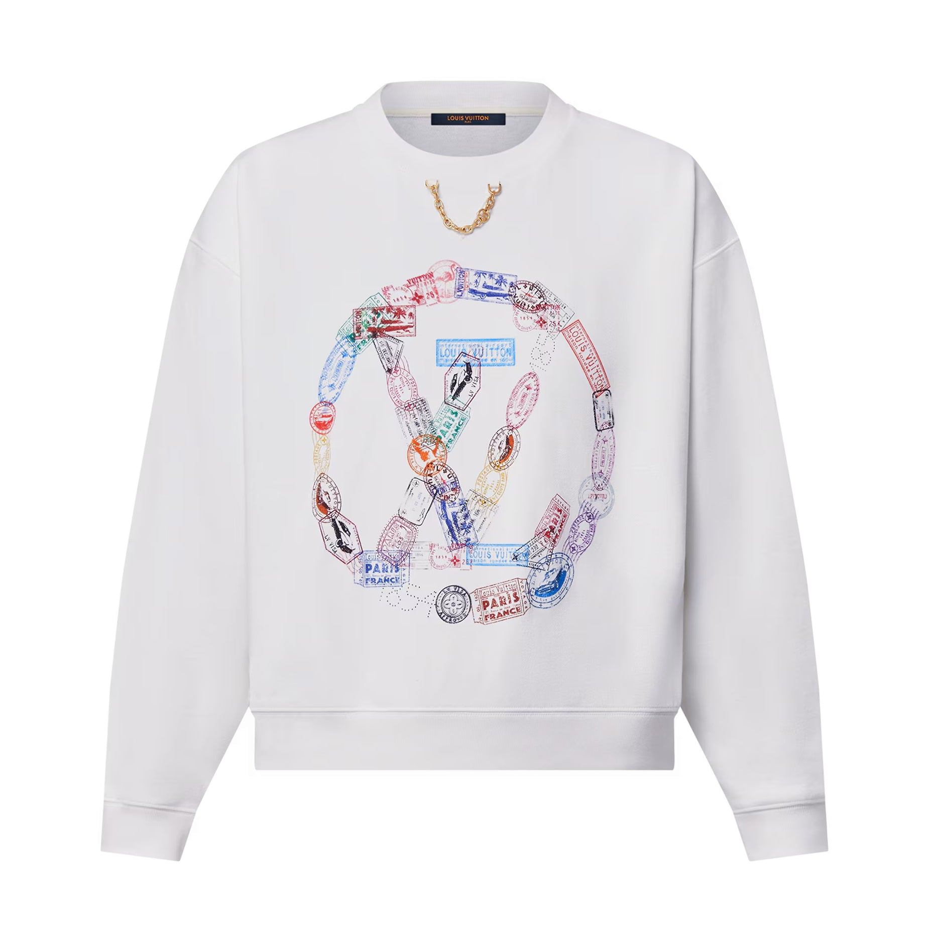 Women's Spring and Autumn White Round Neck Travel Seal Print Long Sleeve Sweatshirt #74178