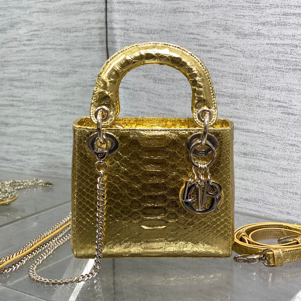CD Lady Women's Solid Color Metal Pendant Detachable Chain Shoulder Strap Snake Skin Single Shoulder Crossbody Handbag Bag Bags #77722