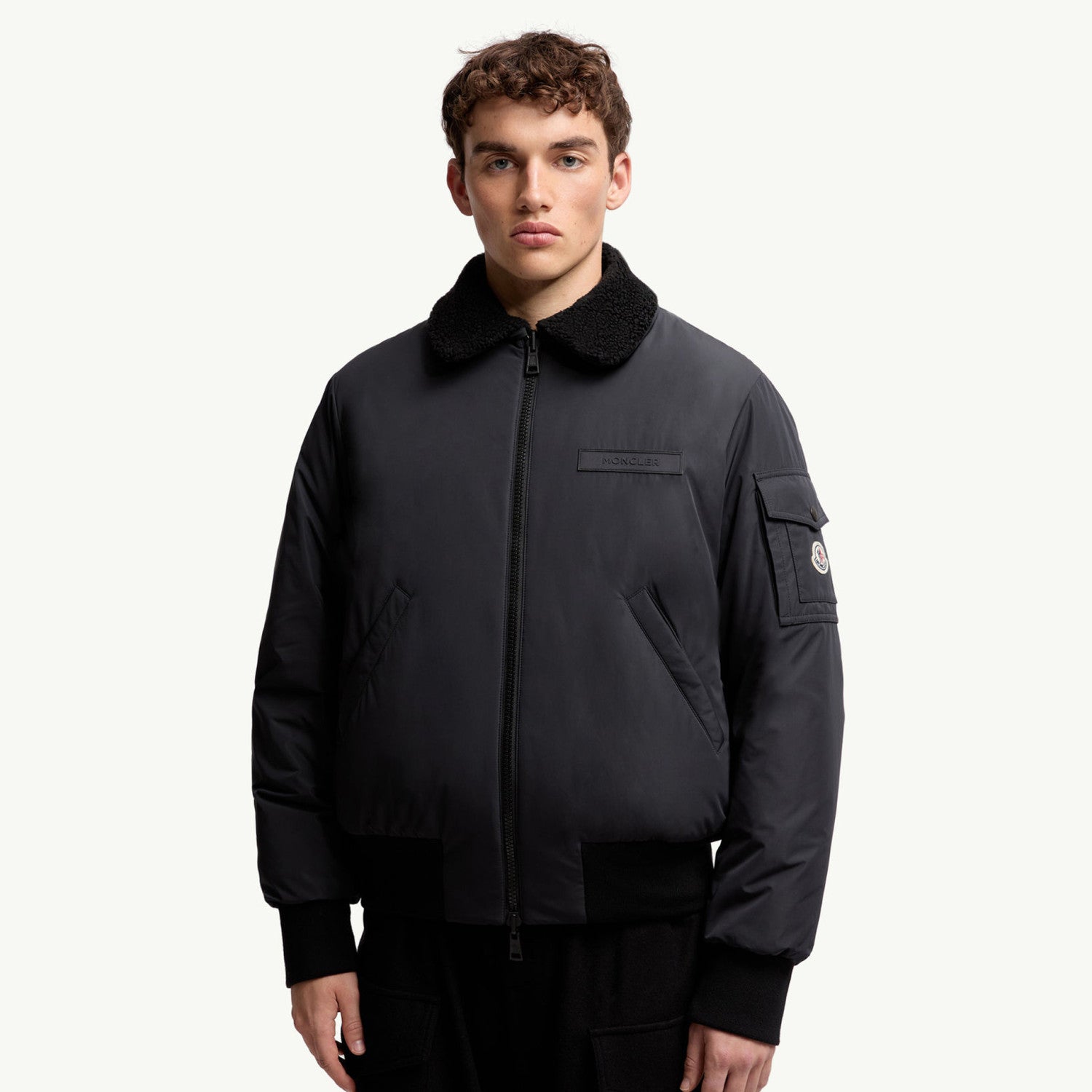 25fw Men's Modern Minimalist Matte Grey Reversible Flight Jacket #83174A