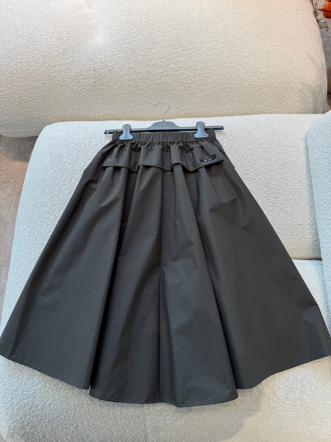 Re-Nylon Women's Spring/Fall Fashion Classic High waist Elastic waistband A-line Skirt #193702