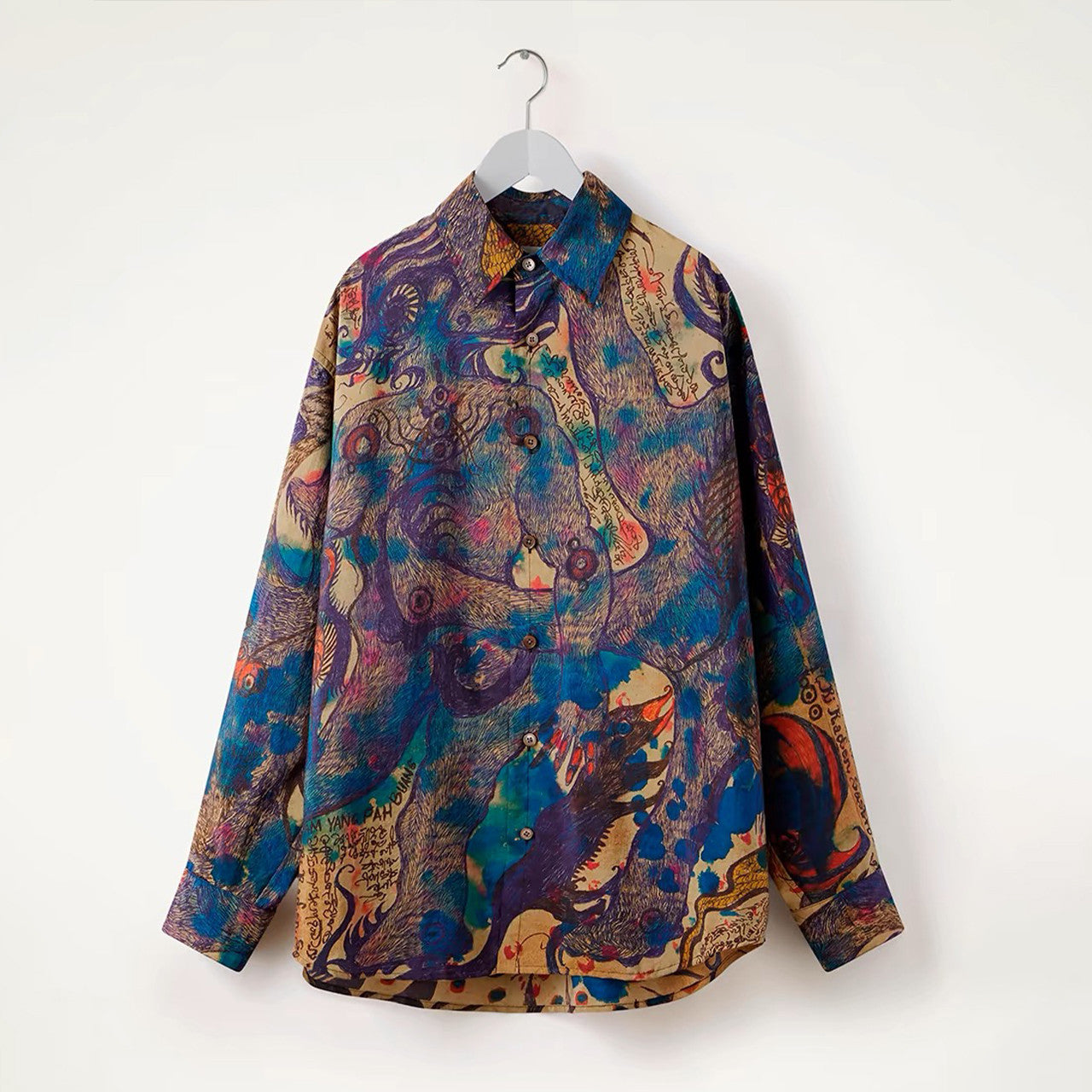 Lemaire Men's Women's Fashion Spring And Autumn Full Print Lapel Loose Long Sleeve Shirt Ngvp #7914