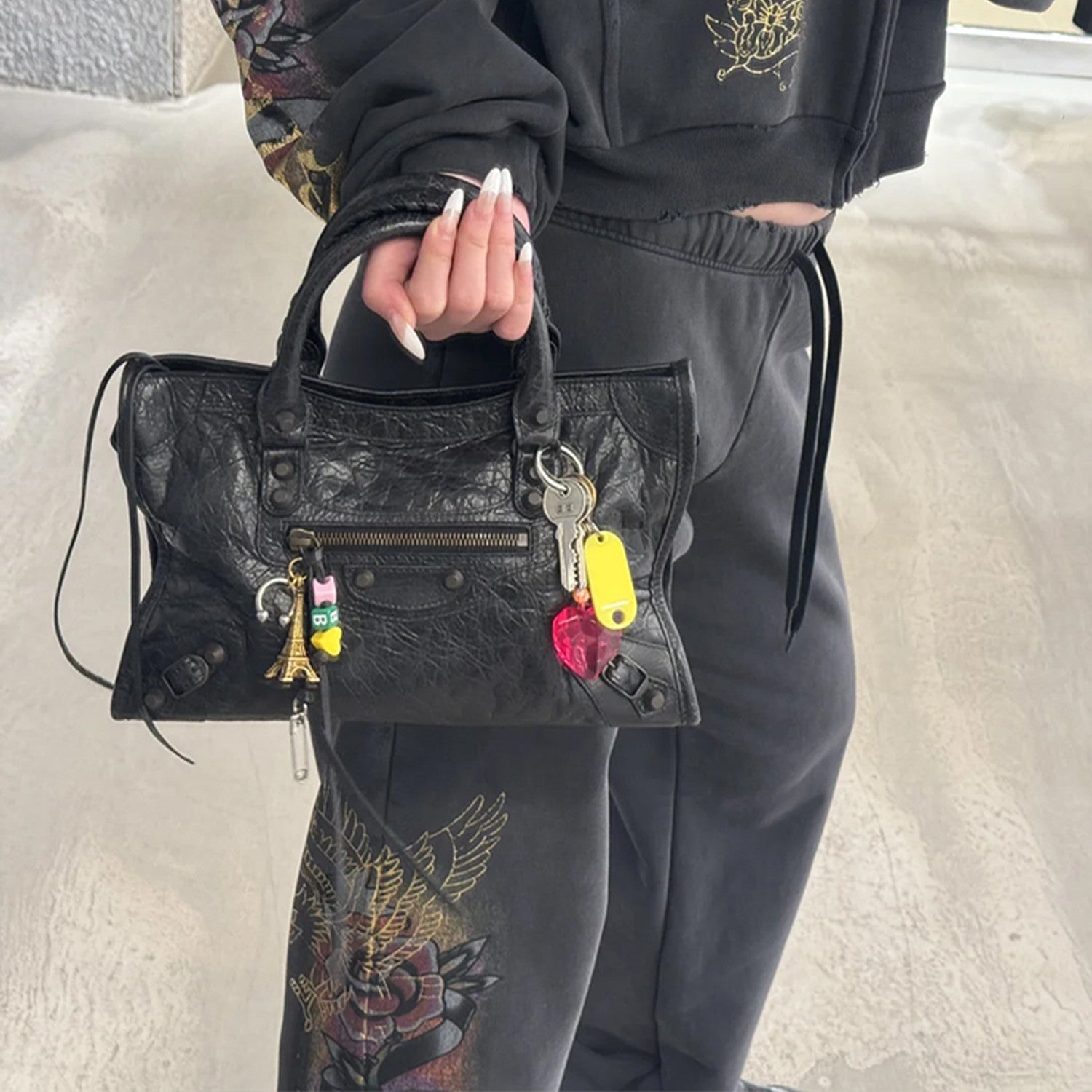 Women's Tacky Flared Sweatpants In Black Faded Spring And Summer Fashion Casual Straight Leg Wide Leg Pants Loose Sports Sweatpants Ngvp #1276