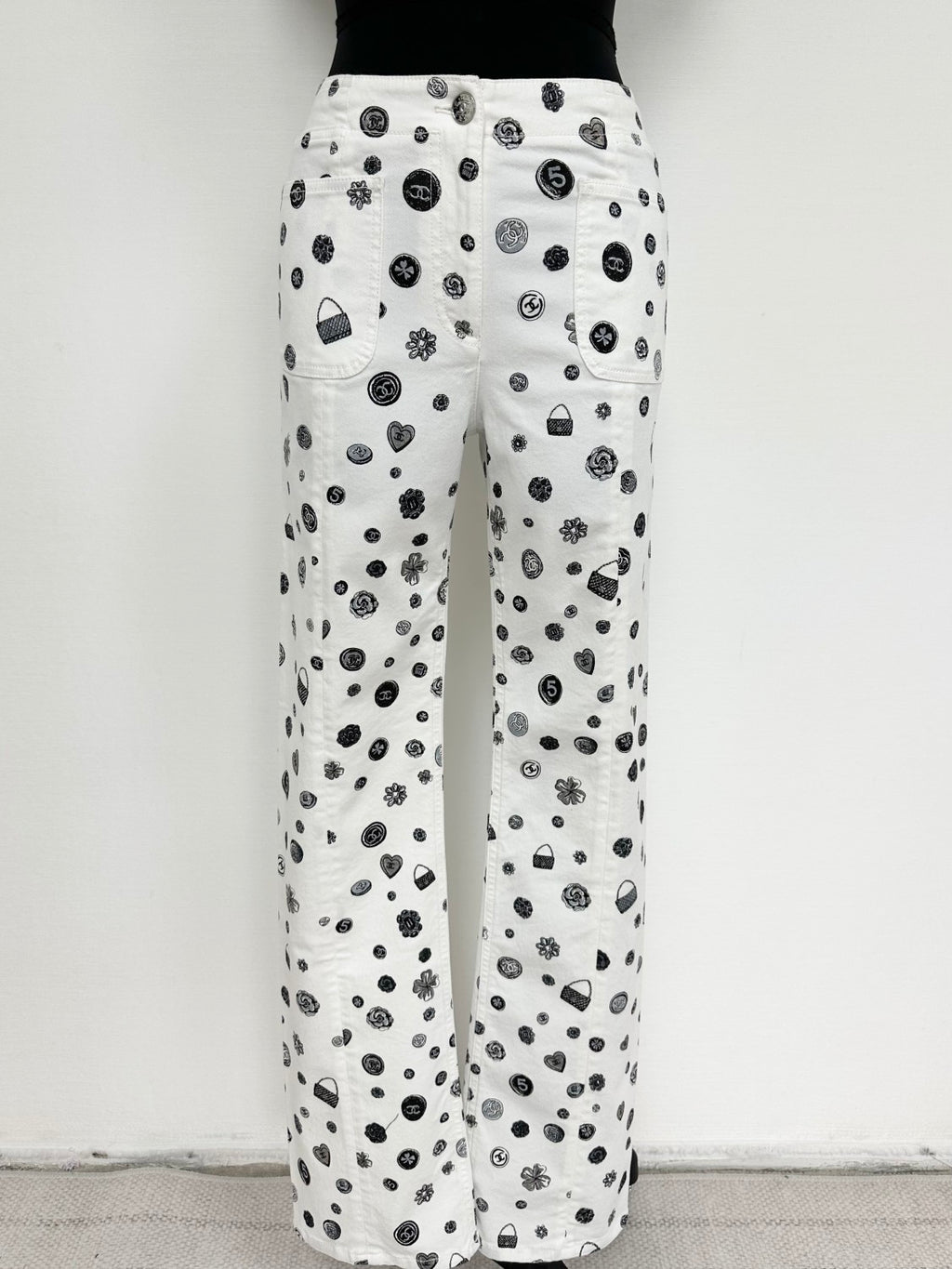 Women's Spring/Fall Fashion Casual Solid Color Classic Print Long Leg Denim Pants #78936