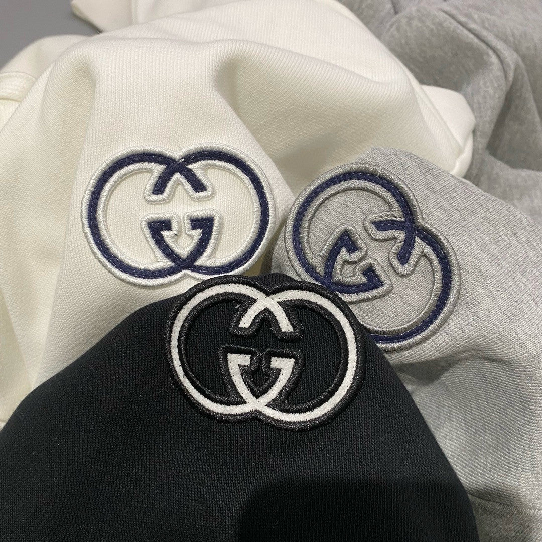 Men's And Women's Spring And Fall Solid Color Loose Casual Logo Hooded Sweater Pullover Sweater #98487