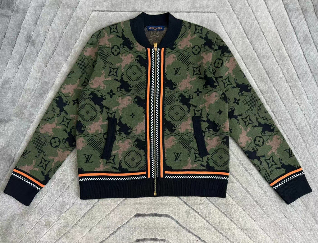 Men's Spring Autumn Solid Color Jacquard Pattern Sheep Wool Pilot Knit Long Sleeve Coat Jacket #71534