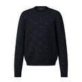 Men's Spring and Autumn Solid Color Embroidery Logo Printed Crew Neck Knit Wool Sweater #73953