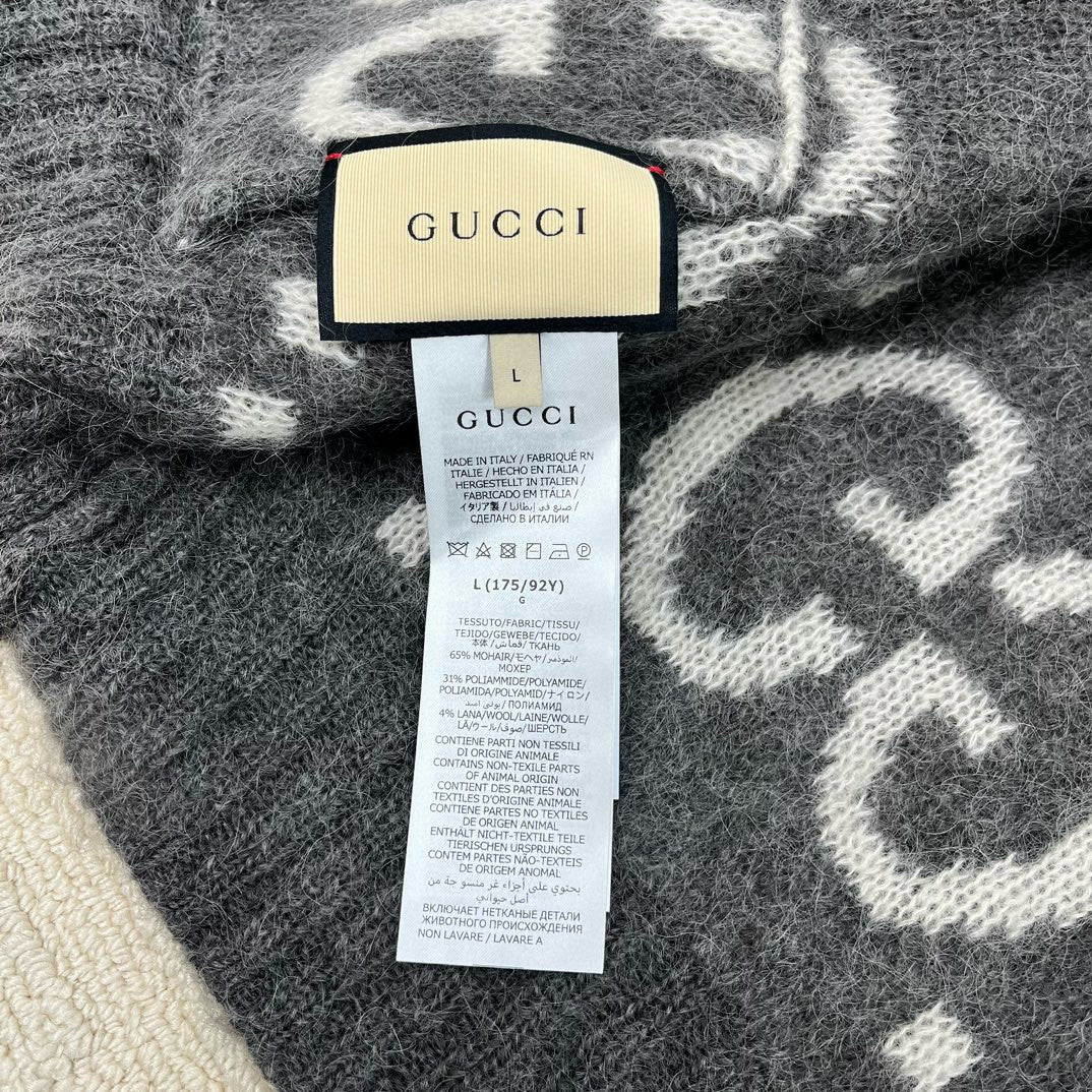 Men's And Women's Fall/Winter Fashion Casual V-Neck Single Button Logo Classic Print Mohair Knit Cardigan #79418