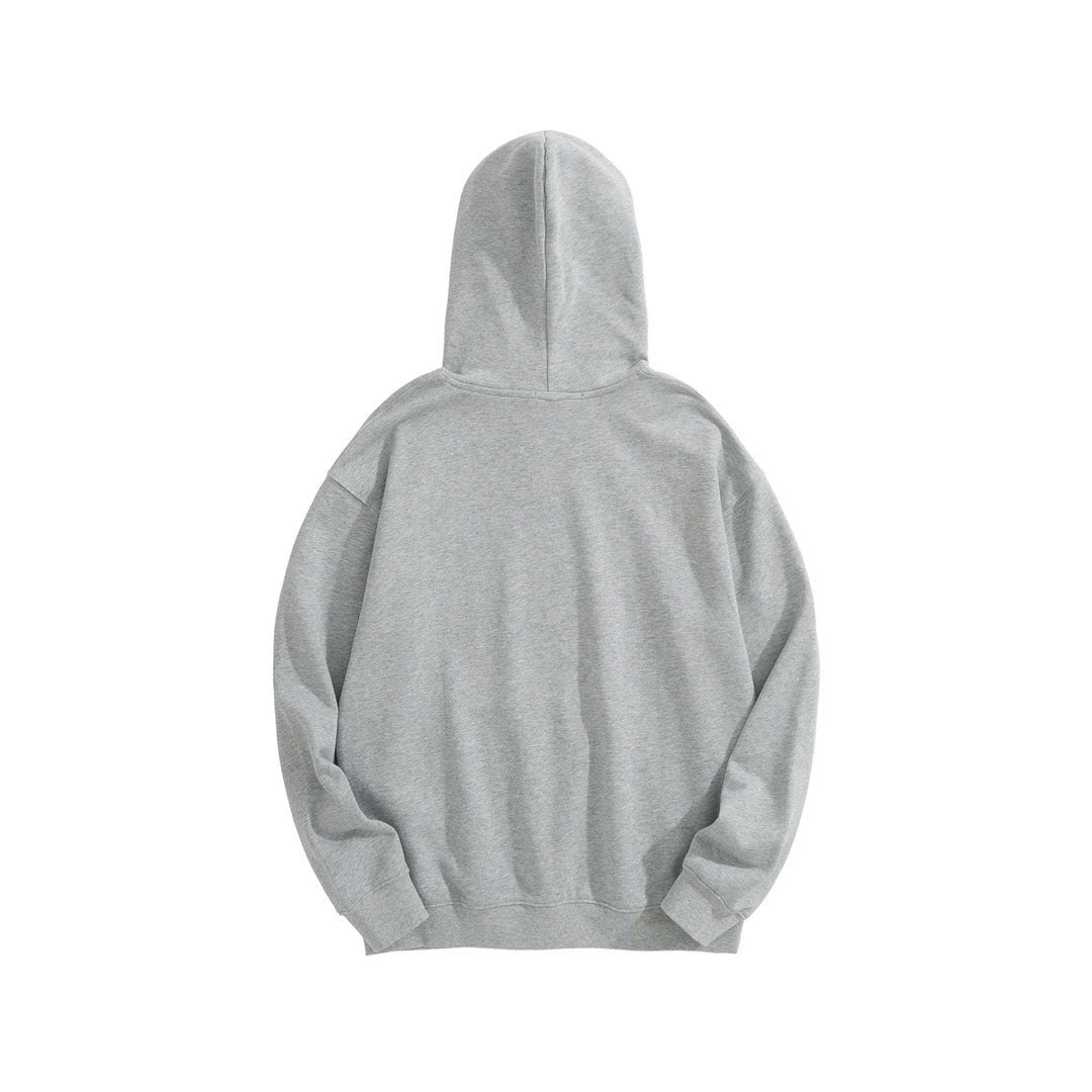 Men's Spring Autumn Logo Letter Printed Gray Drawstring Hooded Sweatshirt Pullover #99858