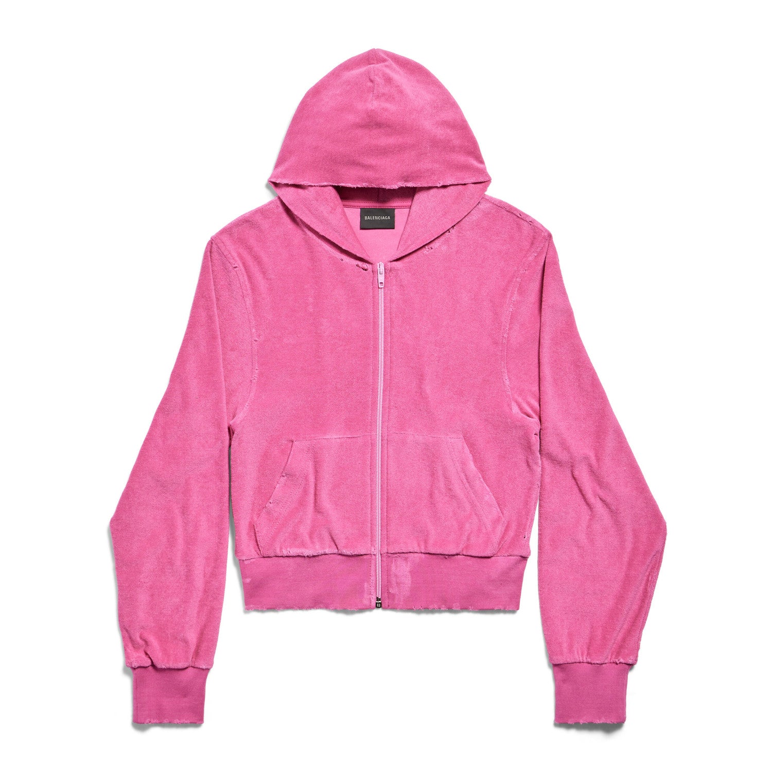 Women's Spring and Autumn Pink Hooded Zipper Regular Fit Long Sleeve Sweatshirt Jacket Tie Loose Pants Set Suit #72848