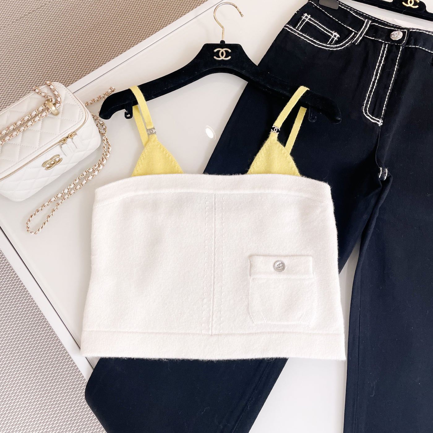 Women's Spring And Autumn Logo Colorblocking Knit Top Fashion Camisole #76687