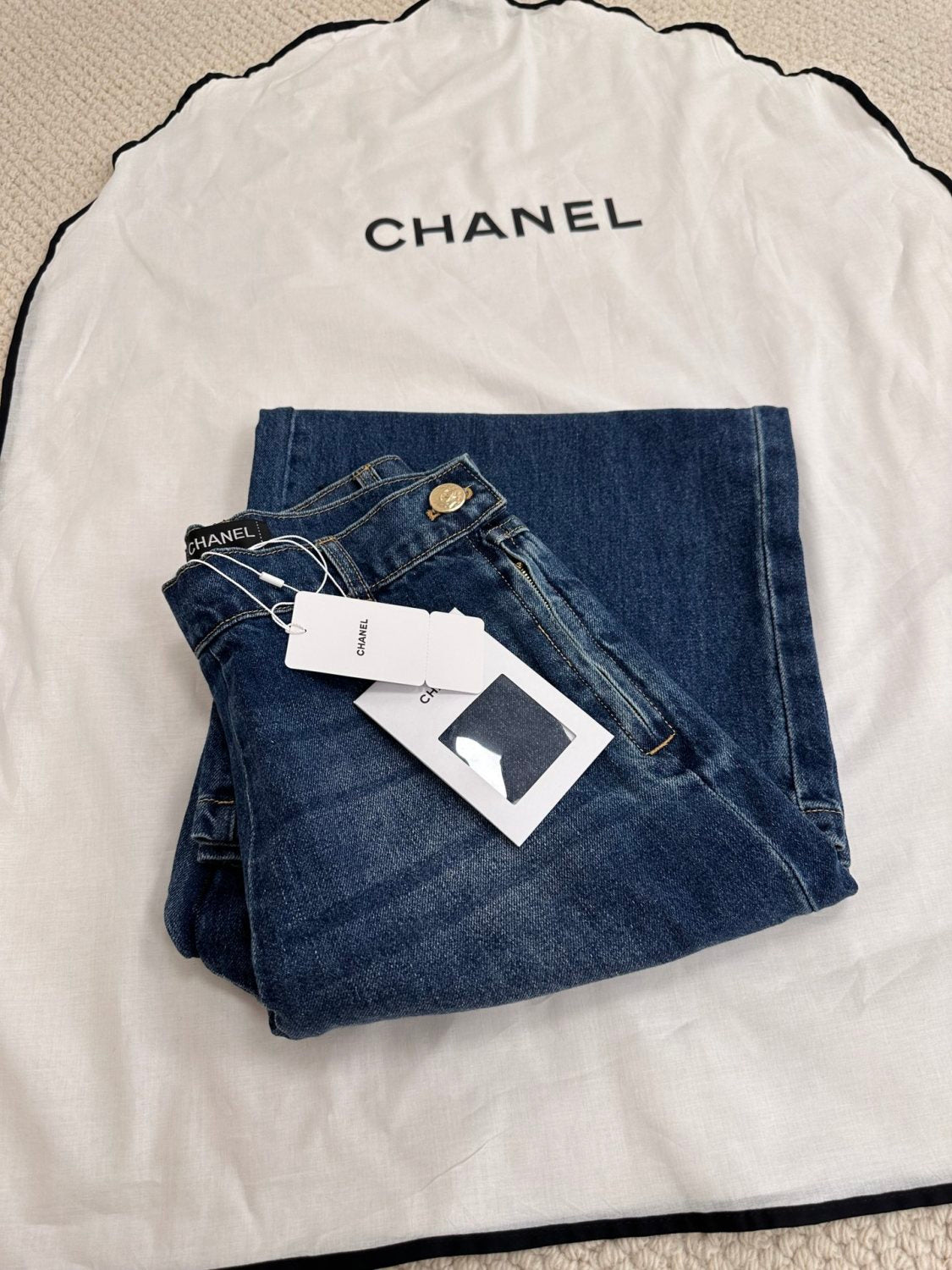 Women's Fall And Winter Blue Mid Waisted Denim Wide Legged Pants #73756