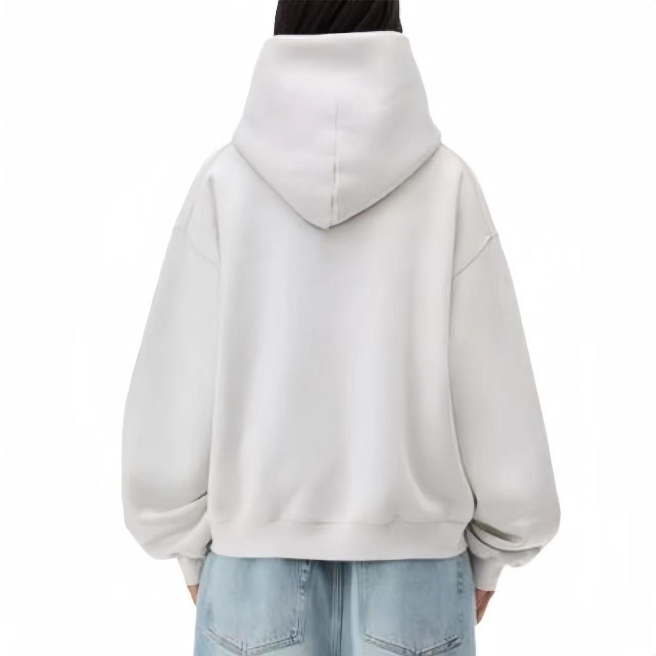 Alexander wang Men's Women's Spring And Autumn Solid Color Mahjong Pattern Long Sleeve Loose Hooded Sweatshirt Ngvp #7634