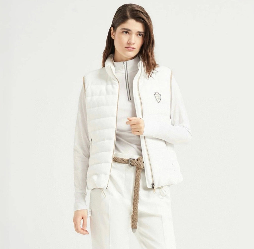 Women's Winter Fashion Casual Stand Collar Pull-Over Sleeveless Chain Goose Down Insulated Vest #78617