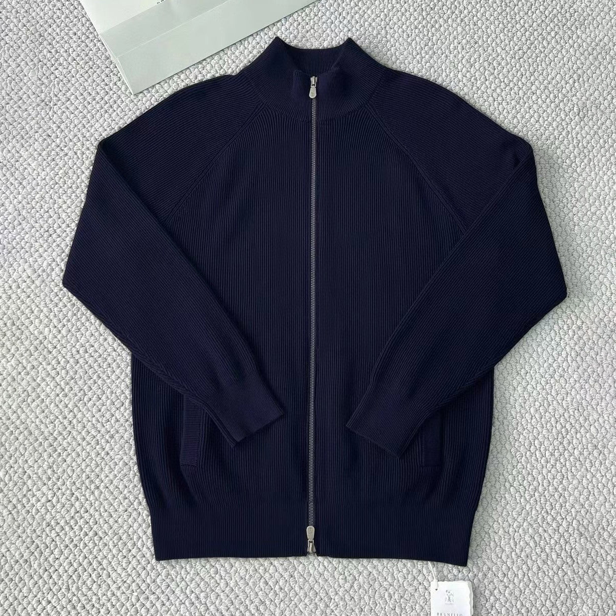 BC Men's Fall/Winter Fashion Casual Solid Color High Neck Double Zip Knit Cardigan #79221