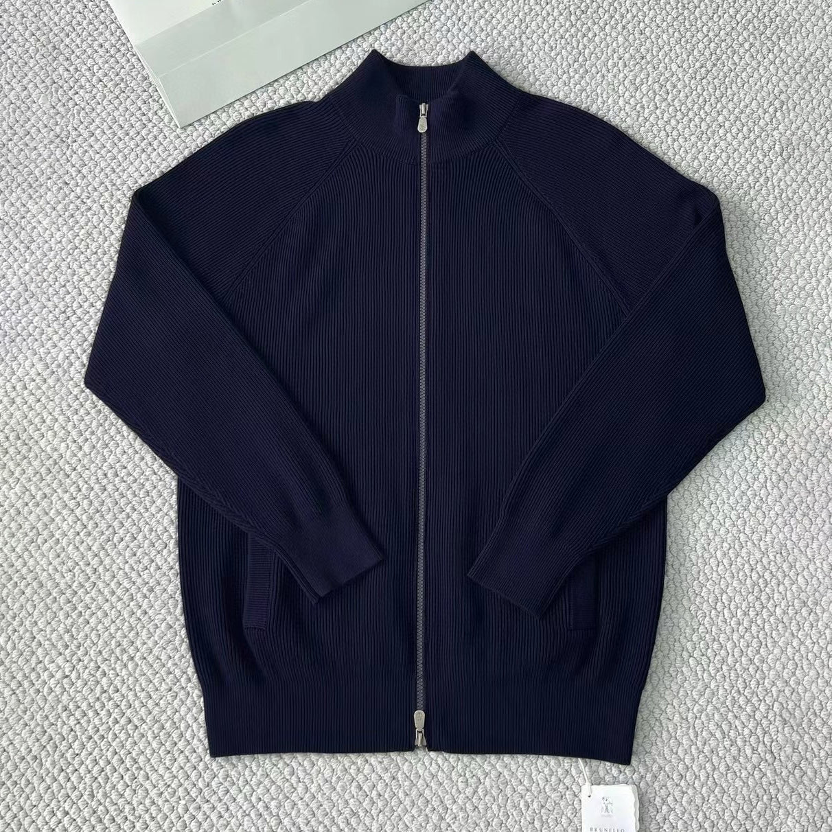 BC Men's Fall/Winter Fashion Casual Solid Color High Neck Double Zip Knit Cardigan #79221