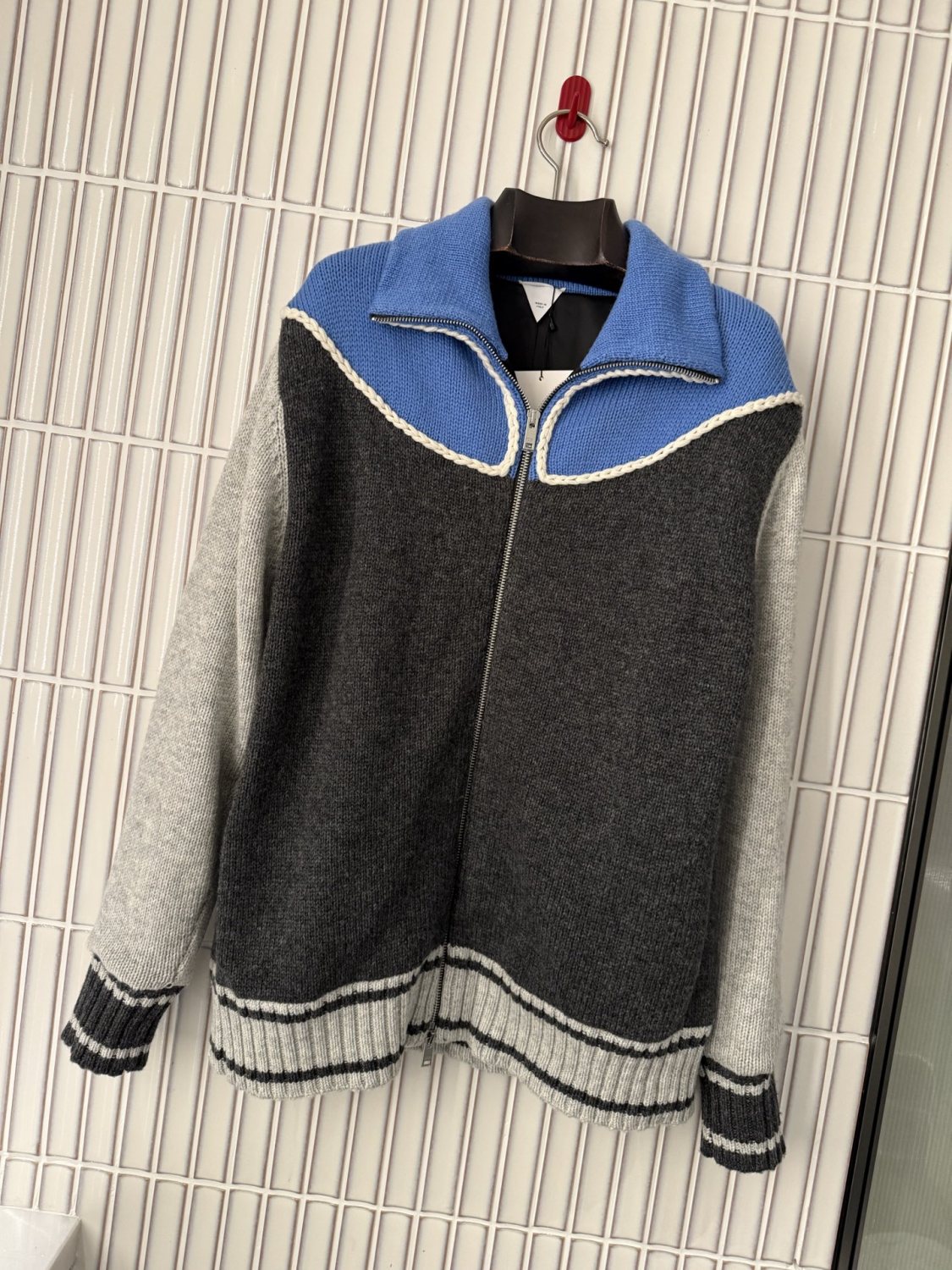 BV 2025 Men's Women's Color-Blocked Design Wool Knit Jacket #82542A