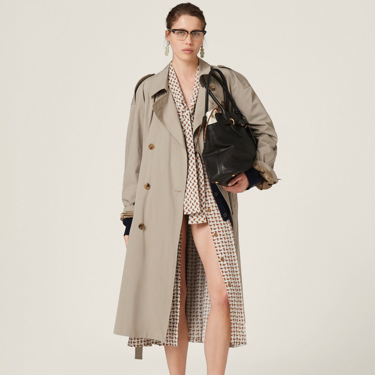 Women's Spring and Autumn Solid Color Letter Embroidery Lapel Double Breasted Long Sleeve Trench Coat Jacket #72316