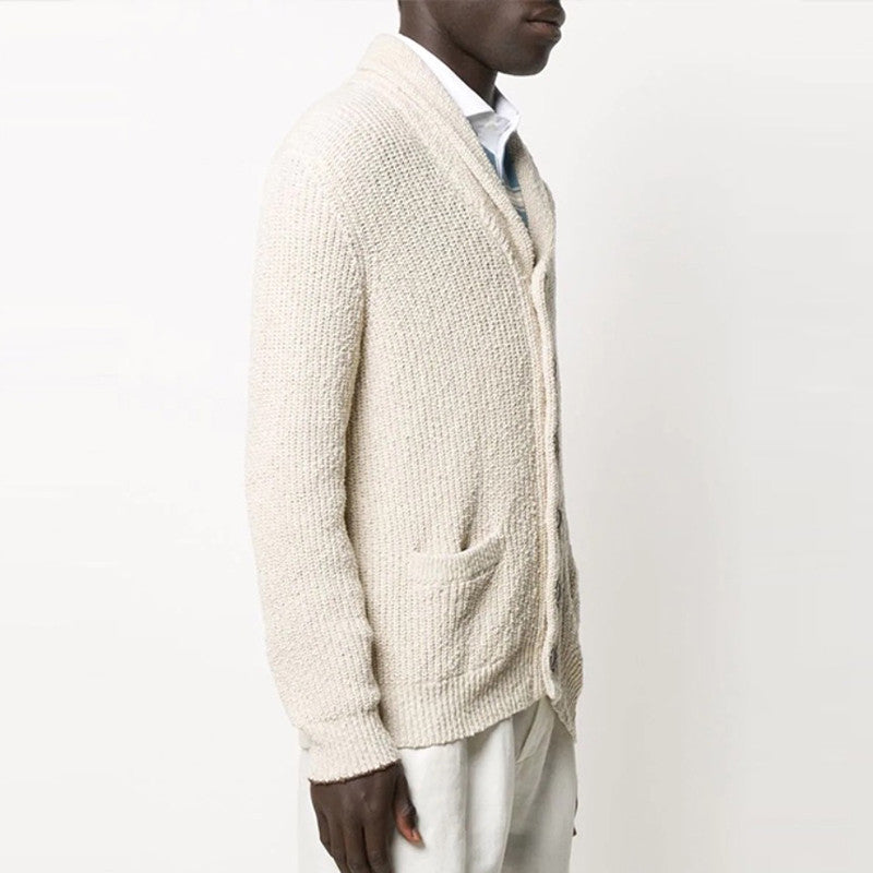 BC Men's Spring And Autumn V-Neck Single-Breasted Solid Color Long-Sleeved Loose Knitted Cashmere Cardigan Ngvp #9624