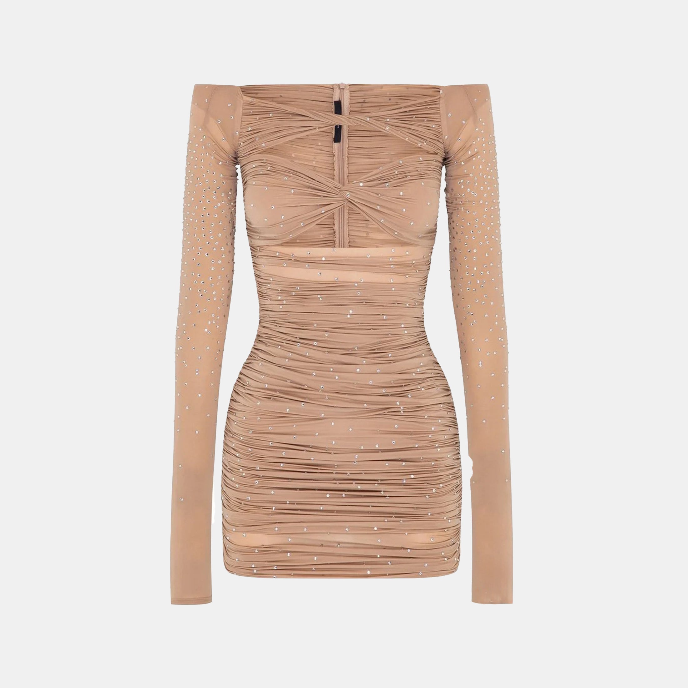 Women's Spring/summer Sexy Solid Color Hot Drill Pleated Stretchy Slim One-piece Mini Dresses Ngvp #8871