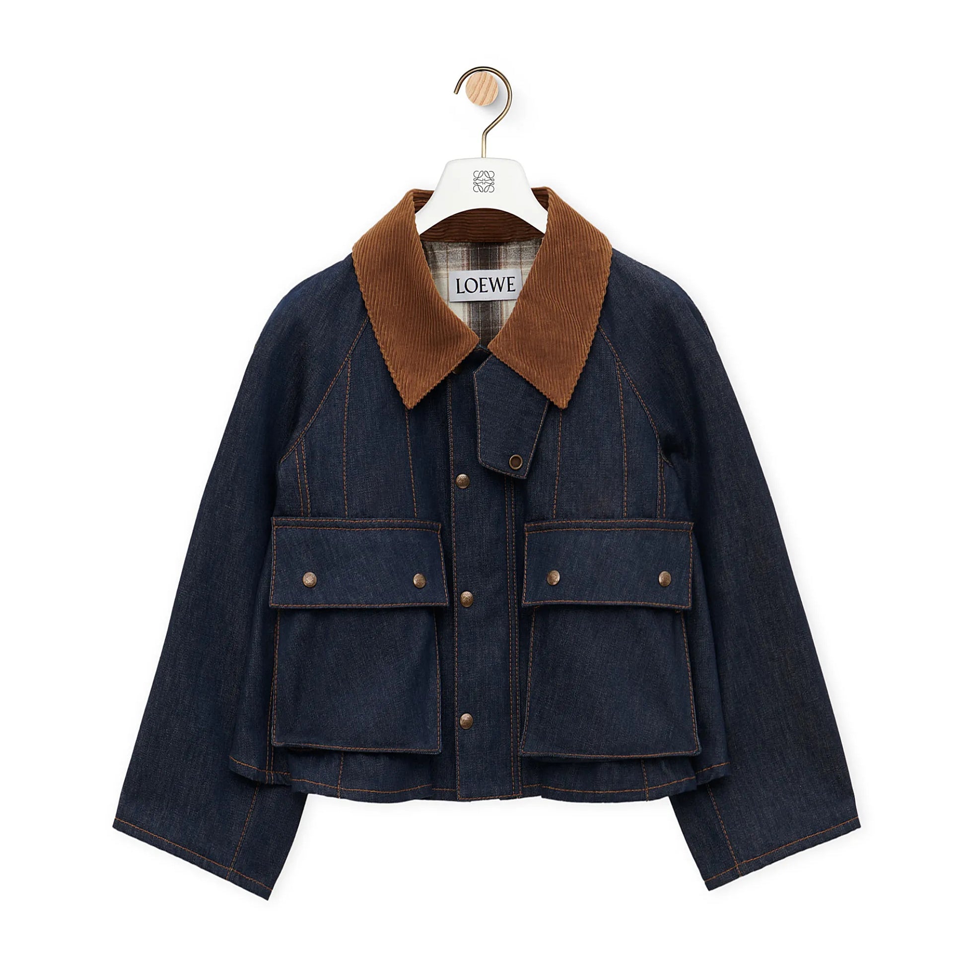 Women's Fall Blue Twill Denim Patchwork Long Sleeve Zipper Jacket #72833