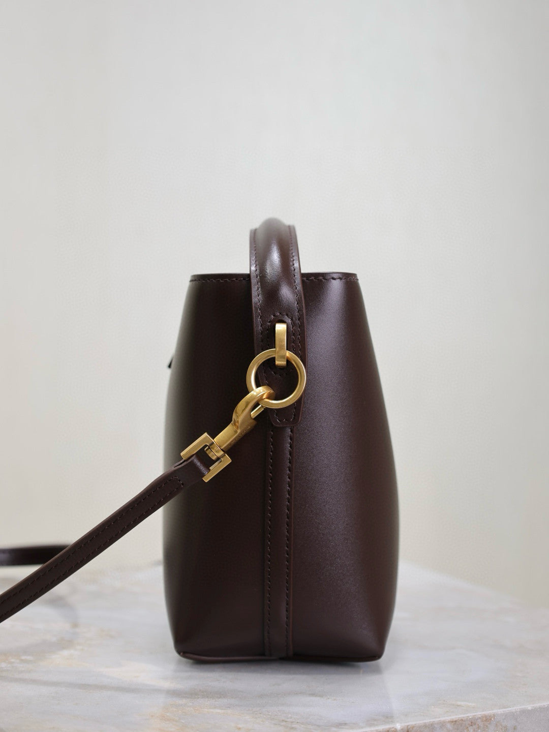 YS Women's LE 37 Logo Hook Buckle mini Small Glossy Solid Color Bucket Bag Suede Leather Handbags Casual Bags 7490362R20W9207 #81334