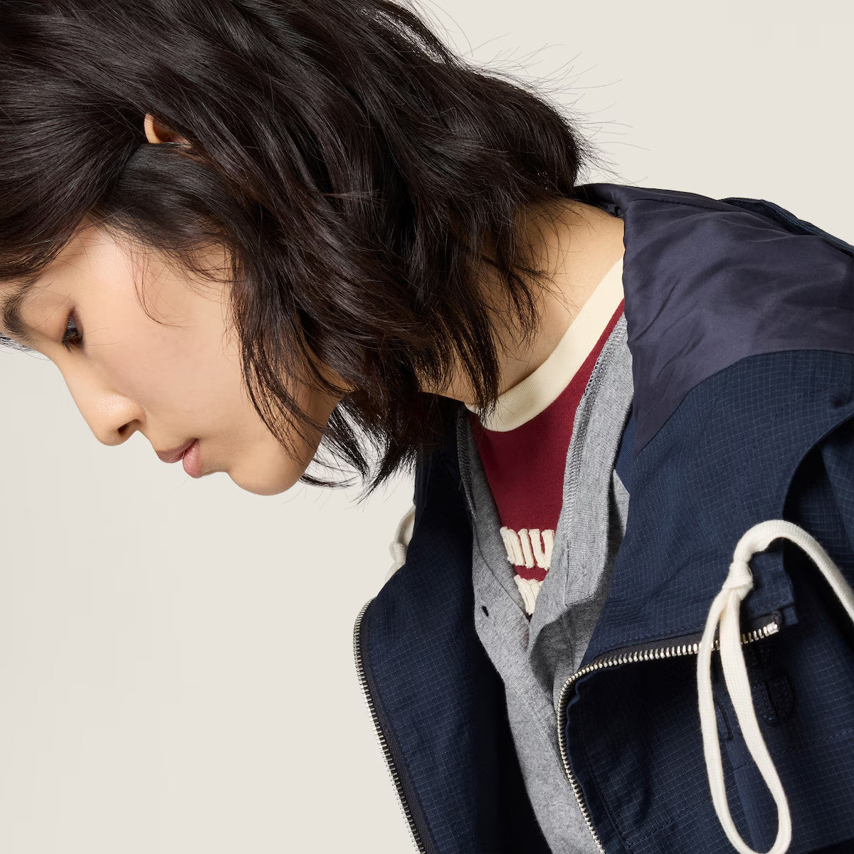 Women's Spring/Summer Cotton Crew Neck Short Sleeve T-Shirt Chest Logo with Color-Blocking Design Fashionable Casual Cropped T-Shirt #194405