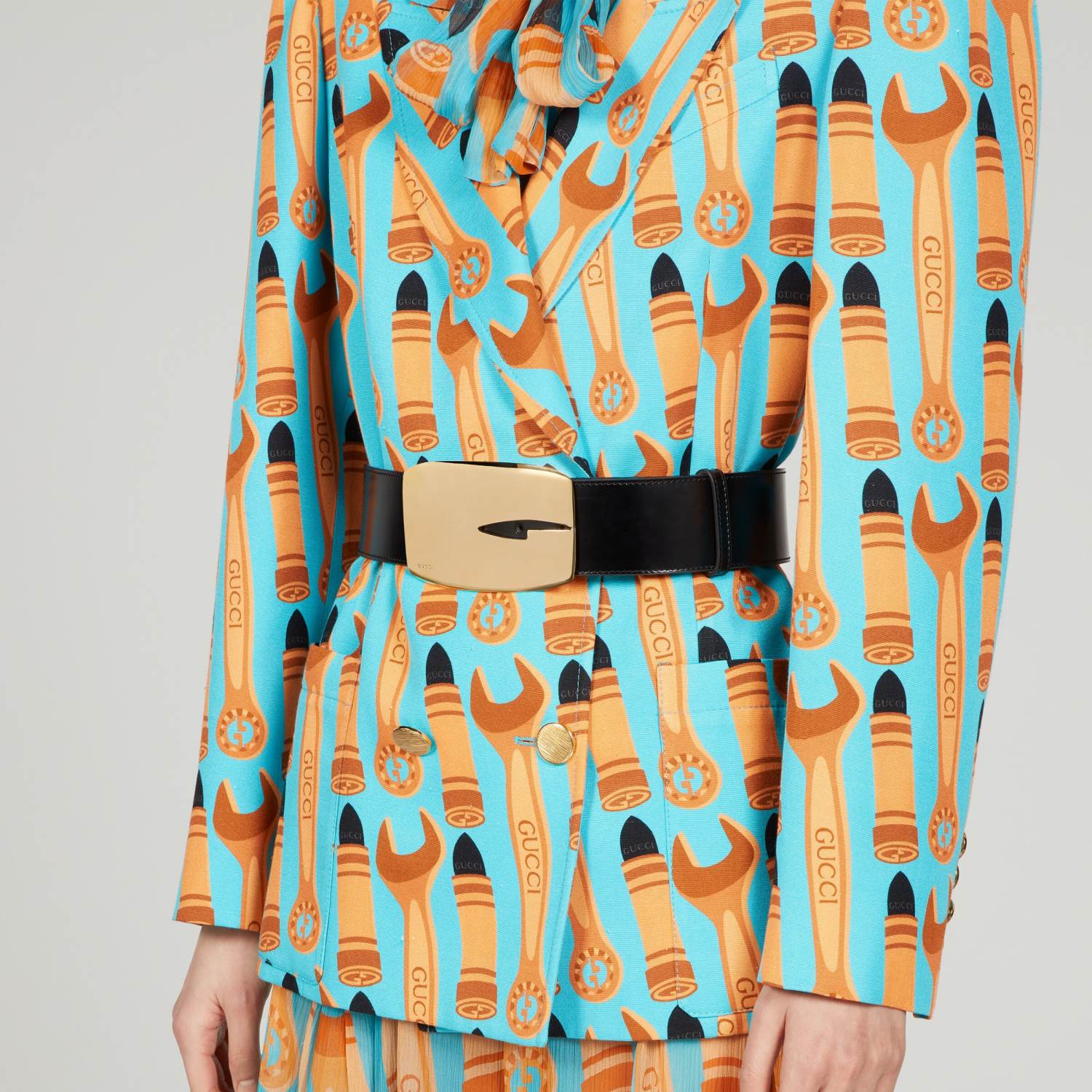 Rectangle Letter G Wide Smooth Buckle Belt Cowhide Belt Fashion Luxury Ngvp #5396